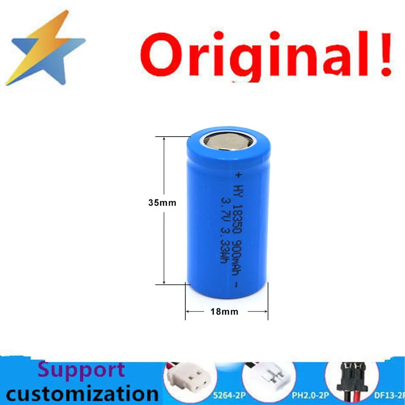 buy more will cheap Storage capacity 18350 lithium battery 3.7V900mAh high-capacity KC certified with protective board charging