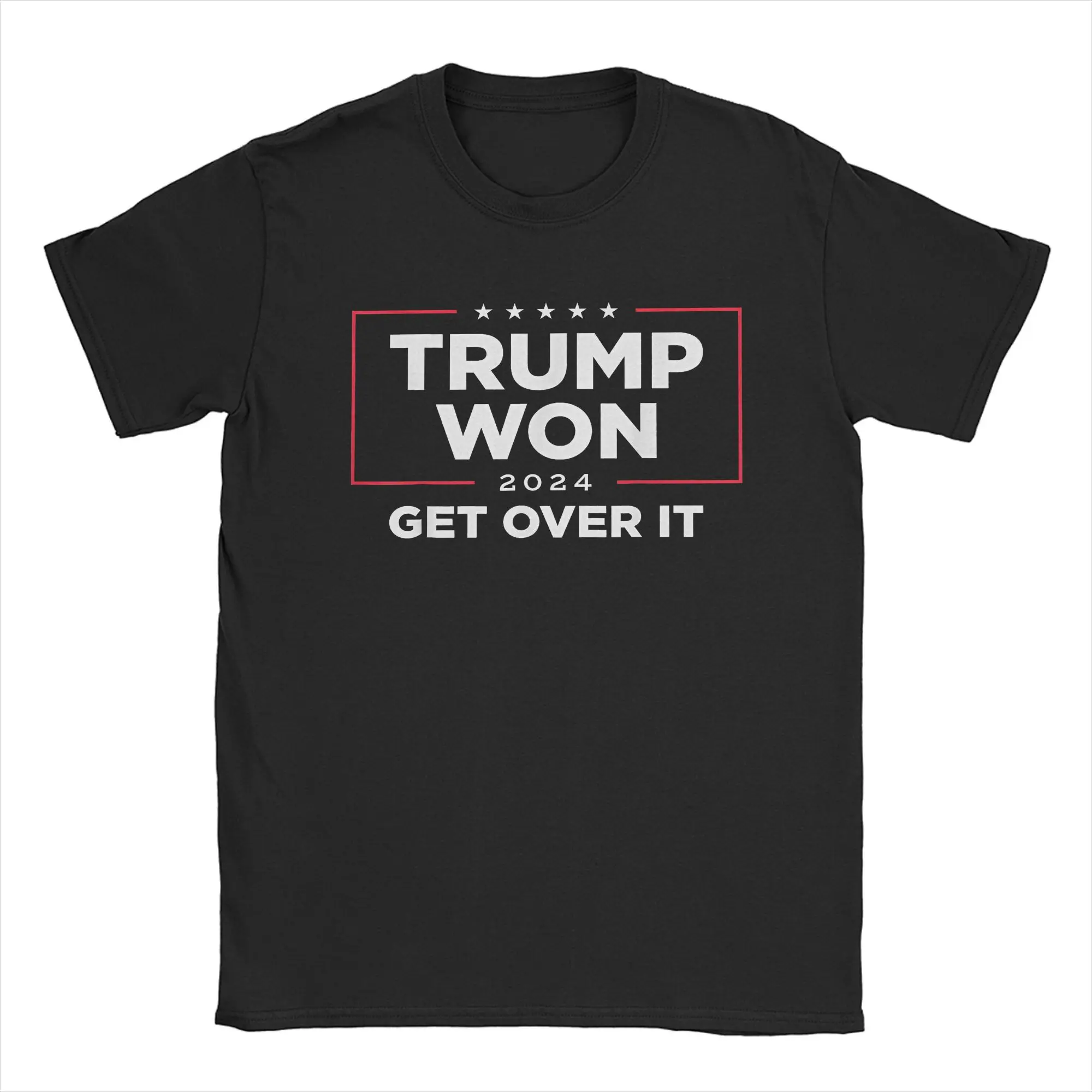 Men Donald Trump Won Get Over It 2024 T Shirt 45 47 President Cotton Clothing Funny Short Sleeve O Neck Tees Big Size T-Shirt