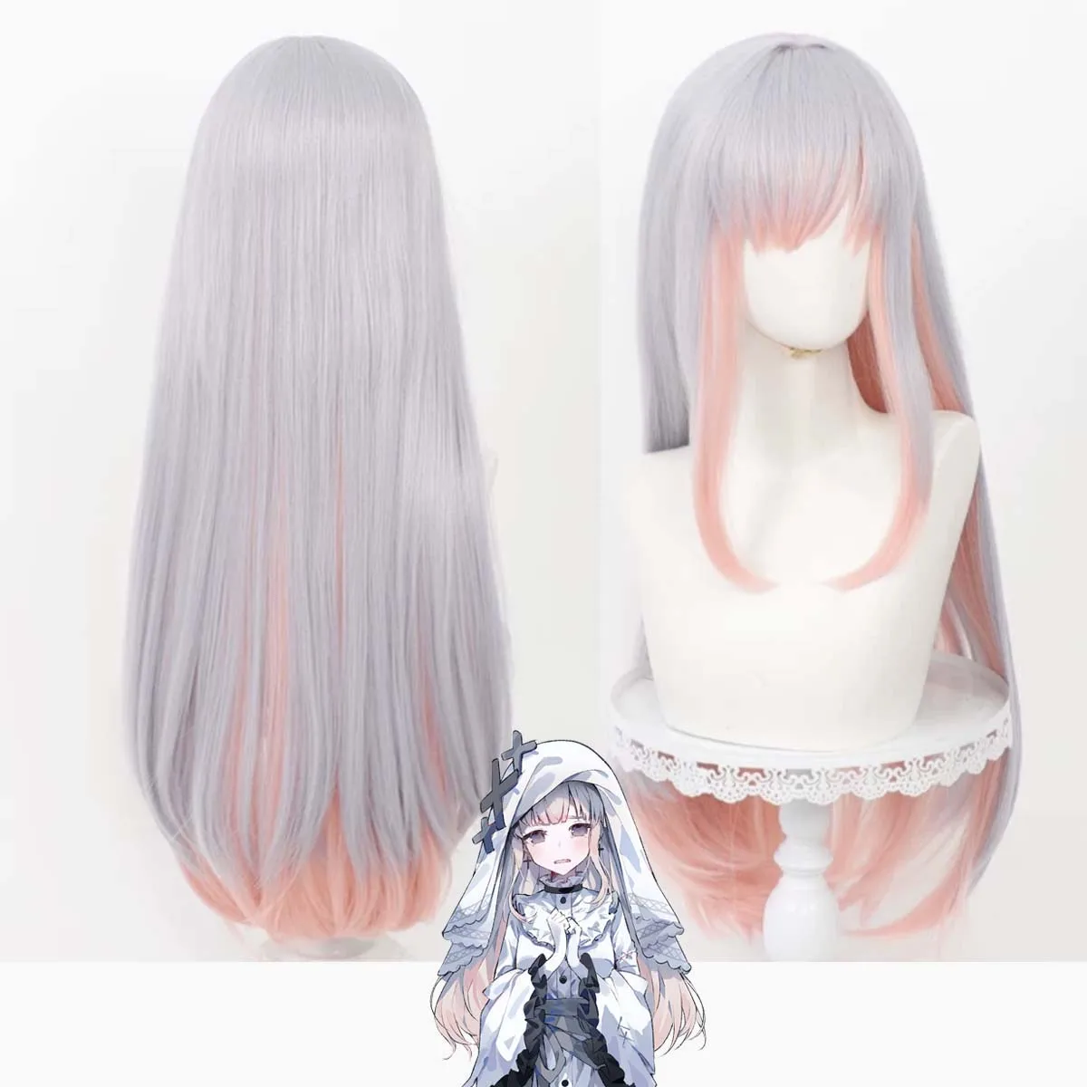 

Women Game Magical Girl Witch Trial Hikami Meruru Cosplay Long Heat Resistant Synthetic Hair Wig