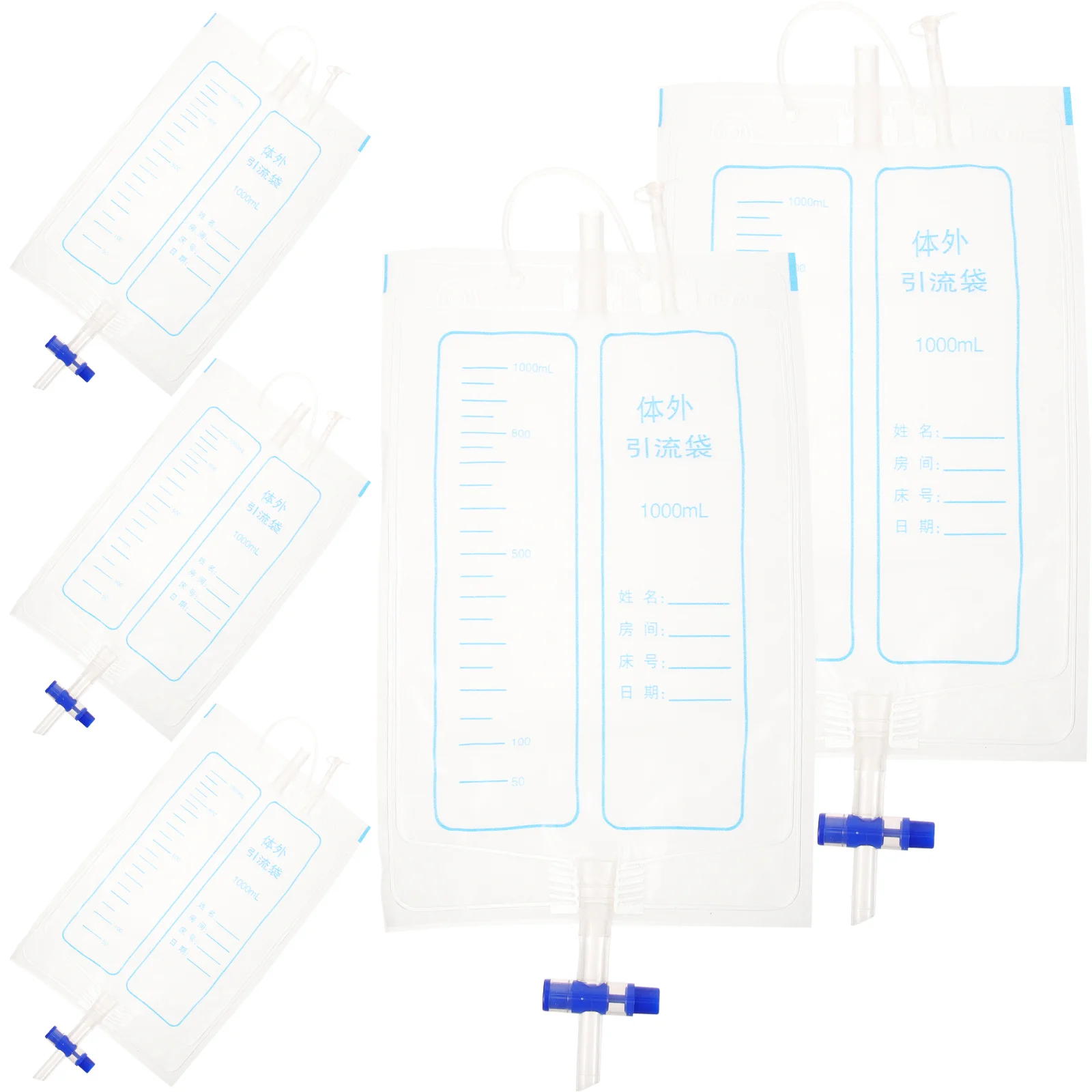 5 Pcs Elderly Urinal Accessories Urine Bag for Men and Women at Night 1000ml Silicone Collection Catheters Bags Pee