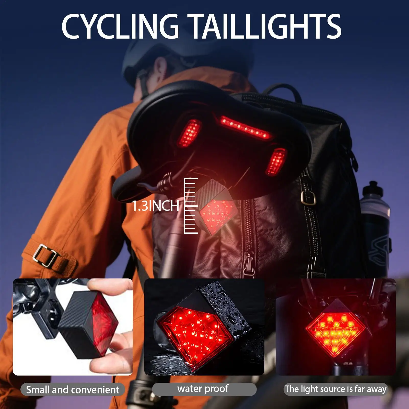 أضواء الدراجة الجبلية 4 أوضاع الذكية USB قابلة للشحن ركوب الملحقات الدراجة ضوء الفرامل للمنزل في الهواء الطلق الصيد العمل السفر