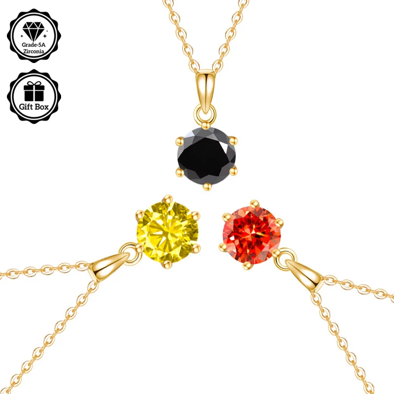 

Рождественский подарок LAMVOICE, подарок высокого качества, колье с цирконием 1 карат, колье из стерлингового серебра S925, ювелирные изделия для женщин