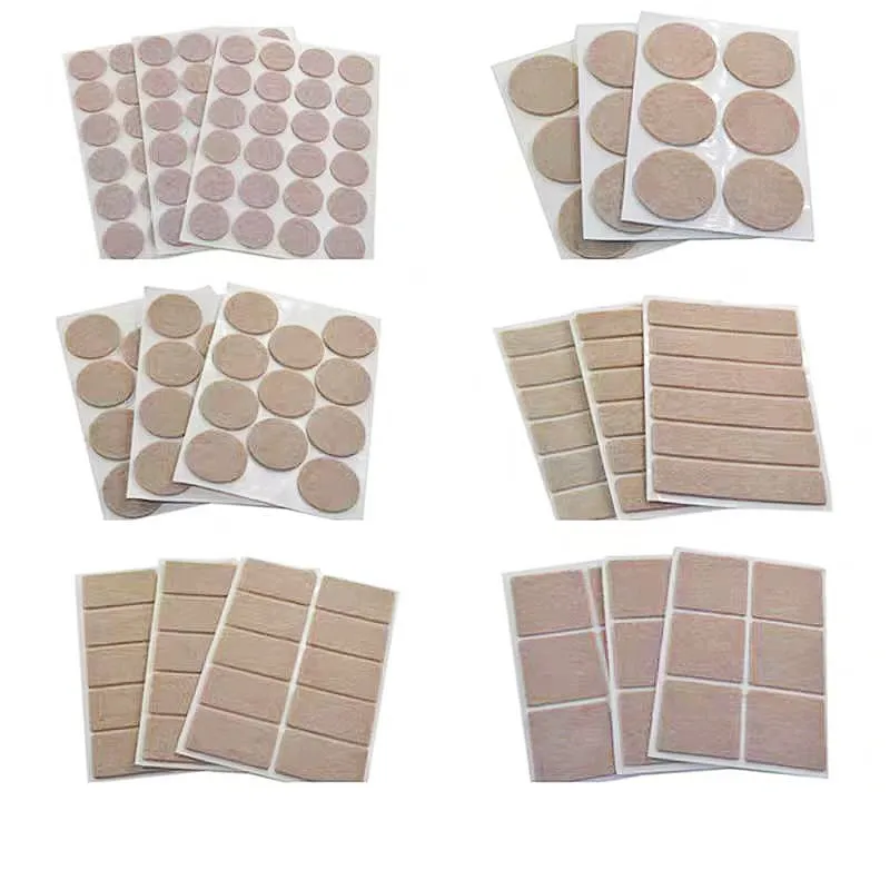 3/72PCS Chair Leg Pads Square Round Self Adhesive Home Furniture Leg Protector Pads Felt Table Anti Slip Mat Anti Scratch Pad