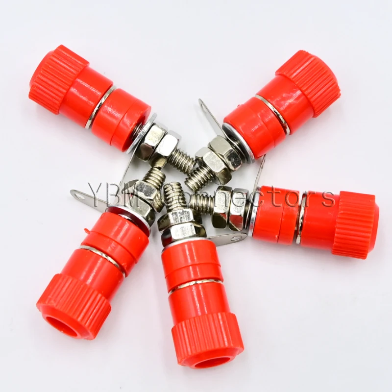 5Pcs Banana 4mm Socket Professional Binding Post Nut Banana Plug Jack Connector Nickel Plated YTQHANF