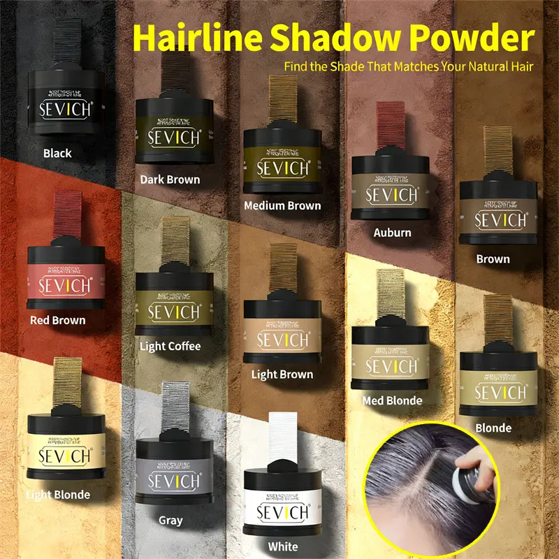13 Color Hairline Shadow Powder Black Root Cover Up Hair Concealer Hair Line Shadow Instant Volumizing Hair Fluffy Powder Unisex