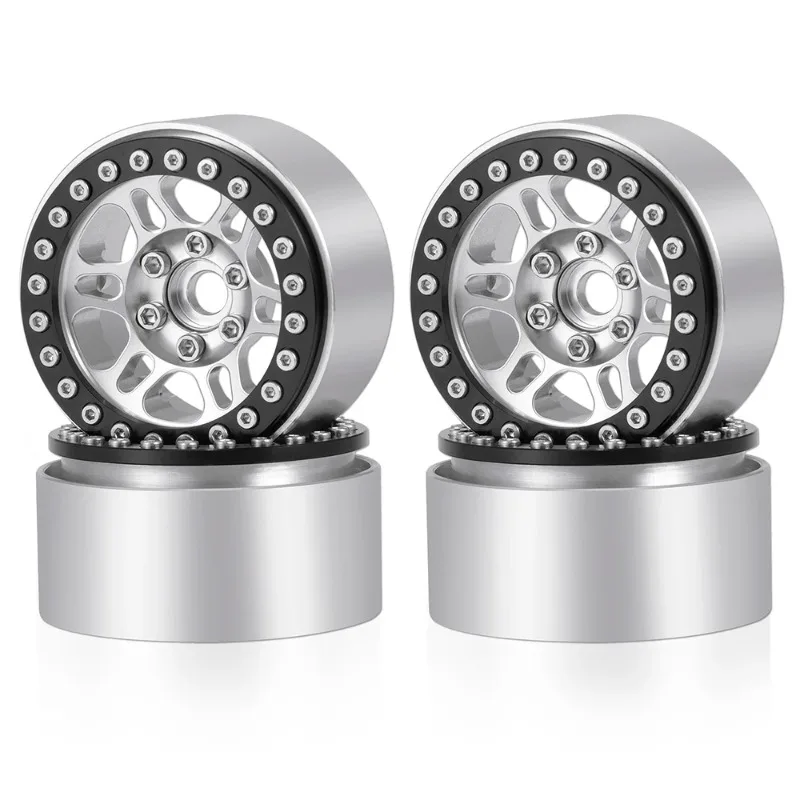 

4PCS 1.9 Inch Aluminum Alloy Beadlock Wheel Rims Hubs for 1/10 RC Crawler SCX10 90046 TRX4 Bronco Defender Upgrade