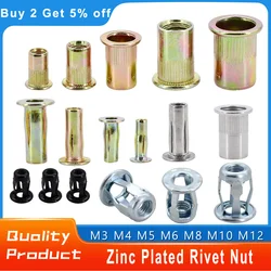 20/30/50Pcs Metal Rivet Nut Petal Shape Rivnut M3 M4 M5 M6 M8 M10 M12 Expansion Molly Jack Nuts Panel Clamp Lock Fix Rivetnut