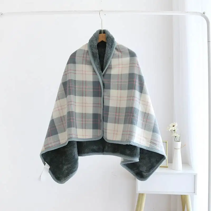 

Thick Plaid Blanket Warm Winter Wearable Blanket Adults Soft Fleece Throw Blankets With Button Office Travel Home Shawl