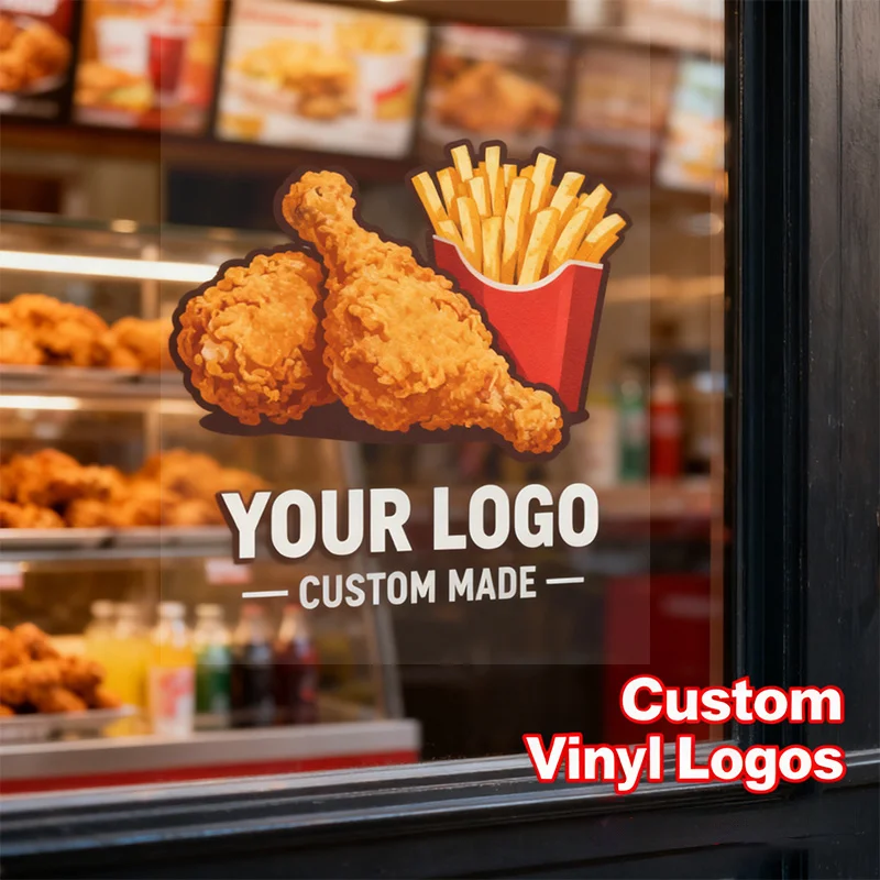 Custom Decals Modern Design Personalized Logo Stickers Artistic Text Window Wall Shop Front Company Brand Promotion Business Adh view 4