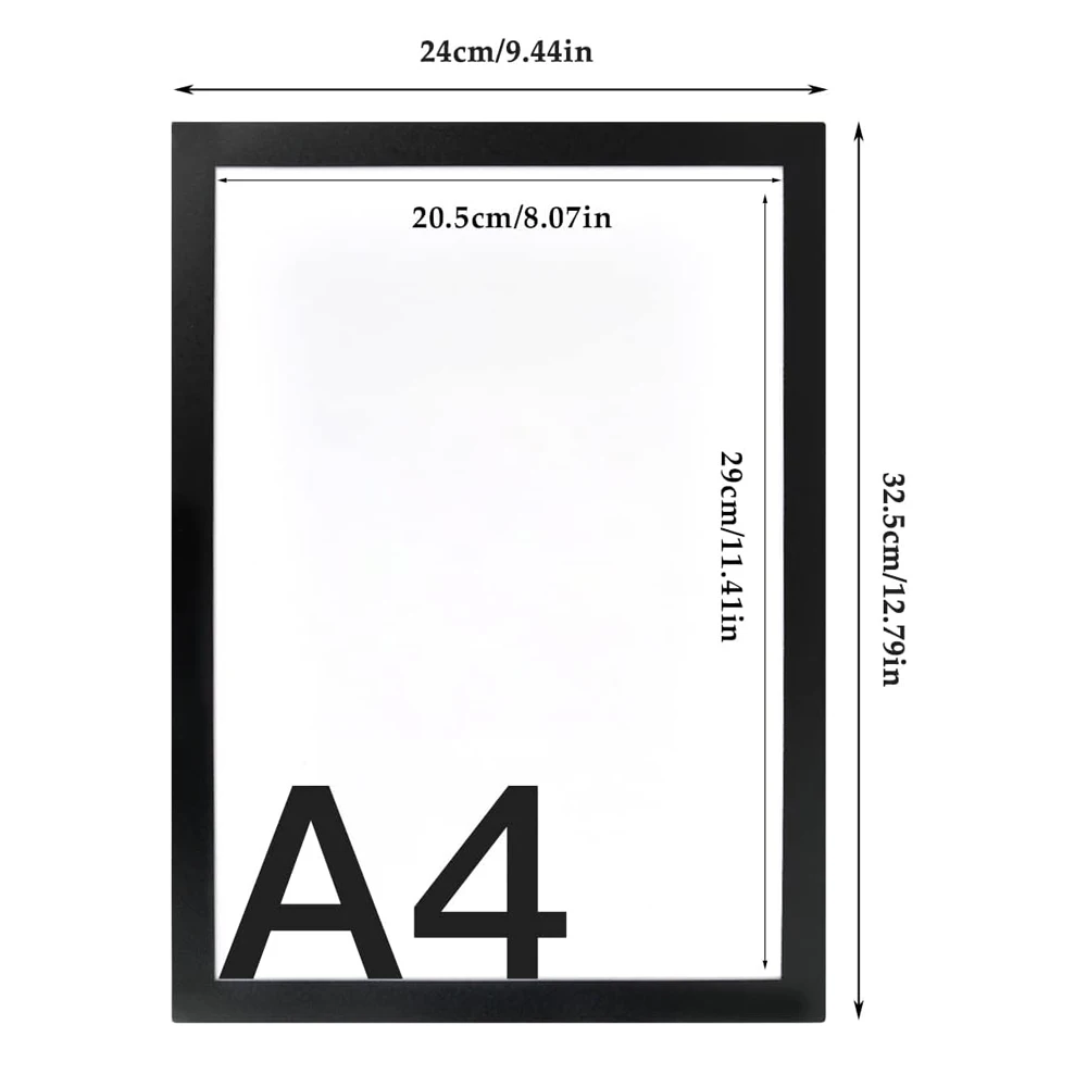 5/10pcs 8x12Inch Rubber Magnet poster frame Soft Self Diamond Painting Frames A4 Canvas Frames Adhesive Window Notification wall