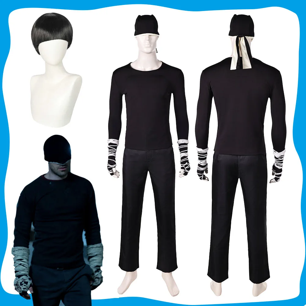 

Matt Murdock Косплей Мужская Фэнтезийная Рубашка Шляпа Брюки Dare Косплей Костюм Дьявола Маскировка Парик Наряды Для Взрослых Хэллоуин Карнавальный Костюм