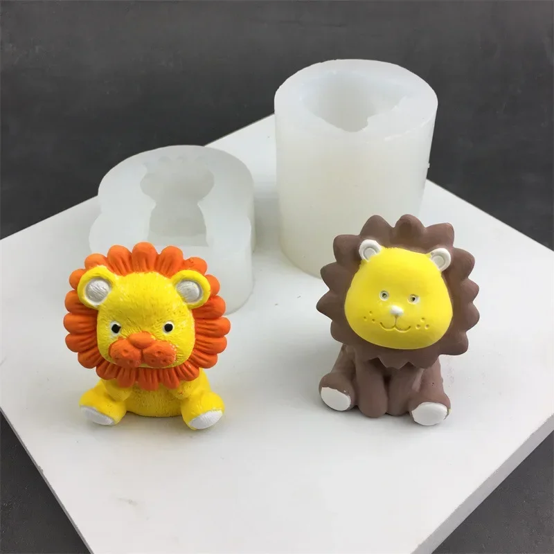 3D Lion Candle Silicone Mold DIY Handmade Animal Gypsum Soap Chocolate Cake Baking Mold Home Decoration Crafts Resin Cement Mold