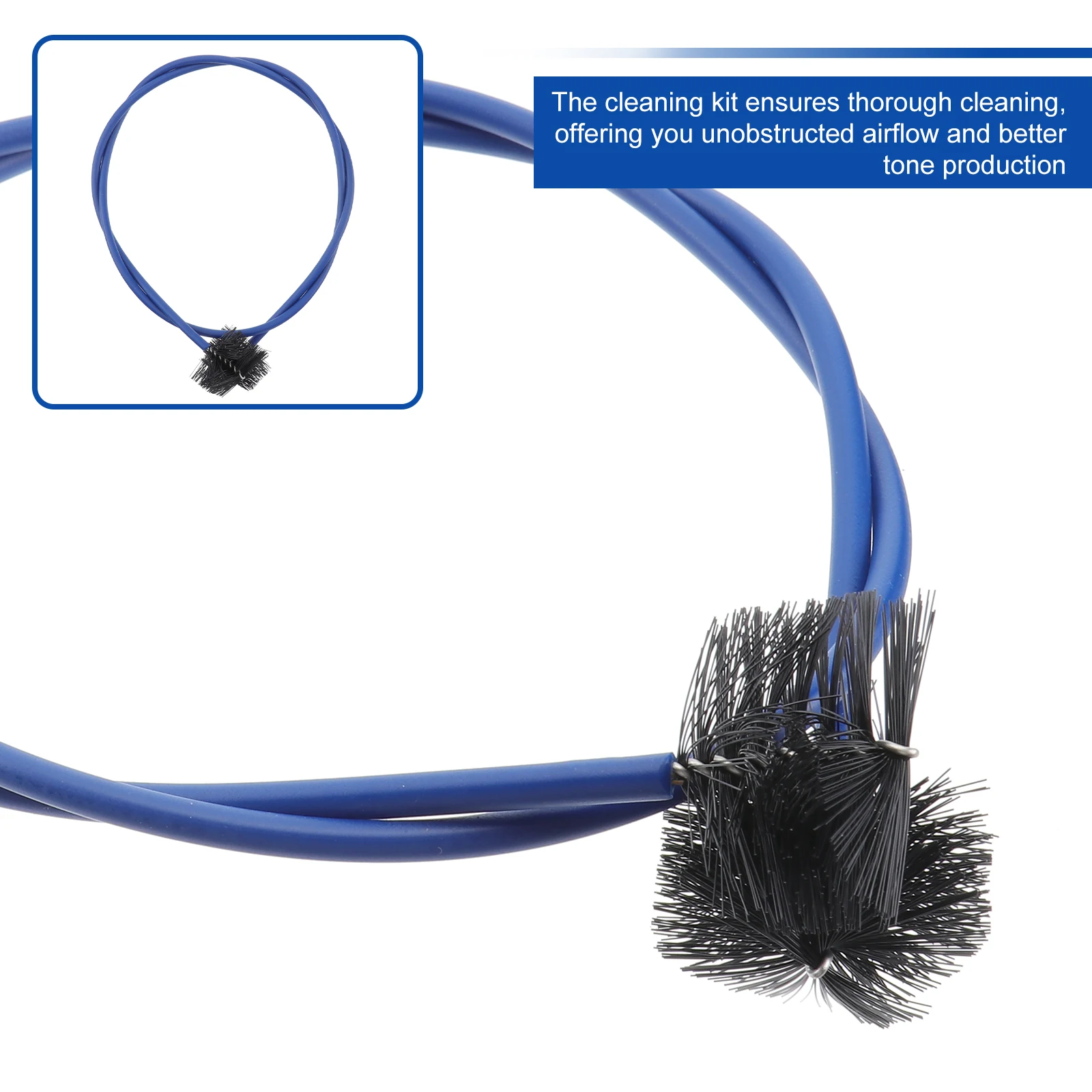 

3pcs Trumpet Cleaning Set 86Cm Flexible Plastic Nylon Brushes For Instrument Care White Black Blue Trumprt Flexible Brush