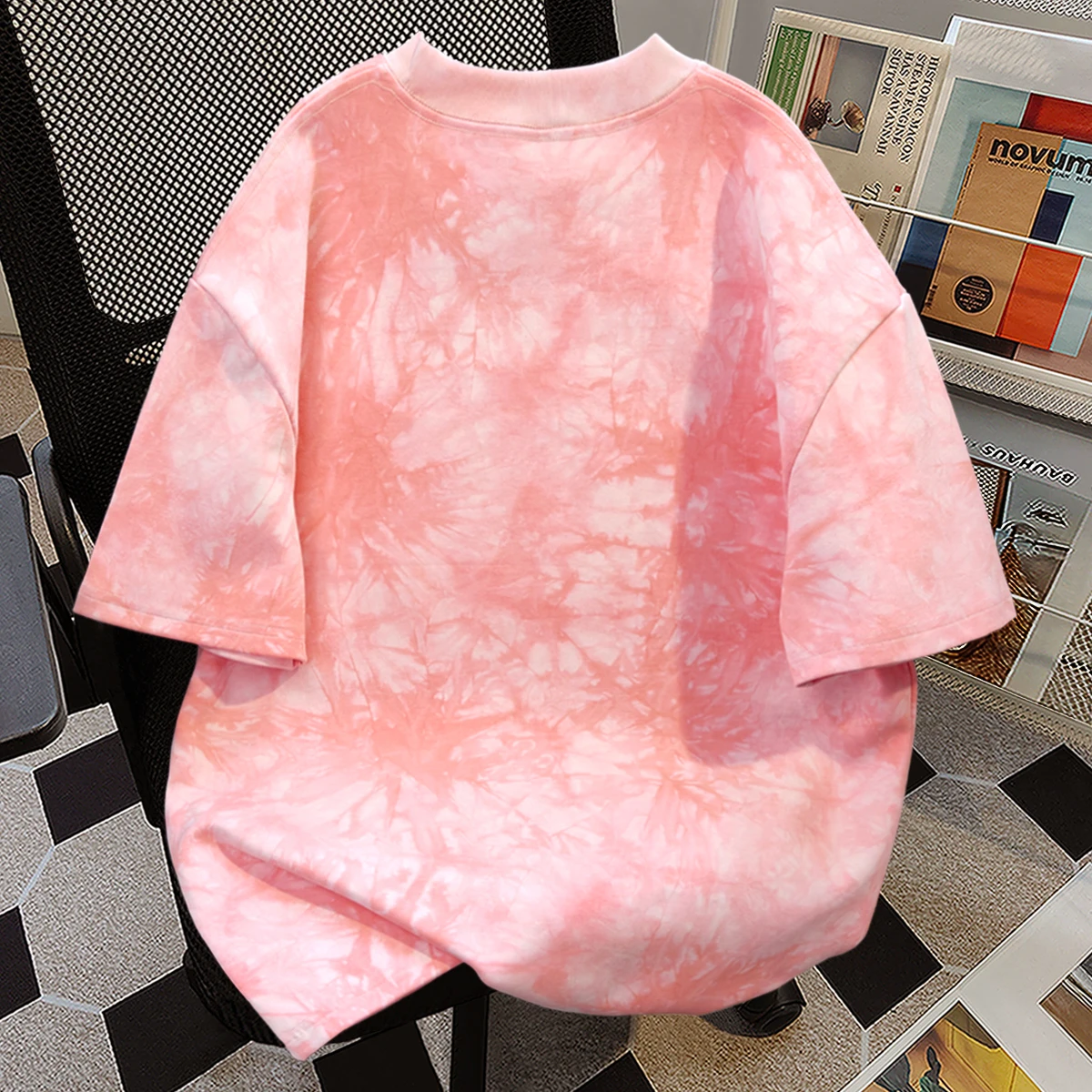 Spring Summer 2026 Vintage Cotton T-Shirt Women's Short Sleeve Print Design Dyeing American Style Casual Top for Students