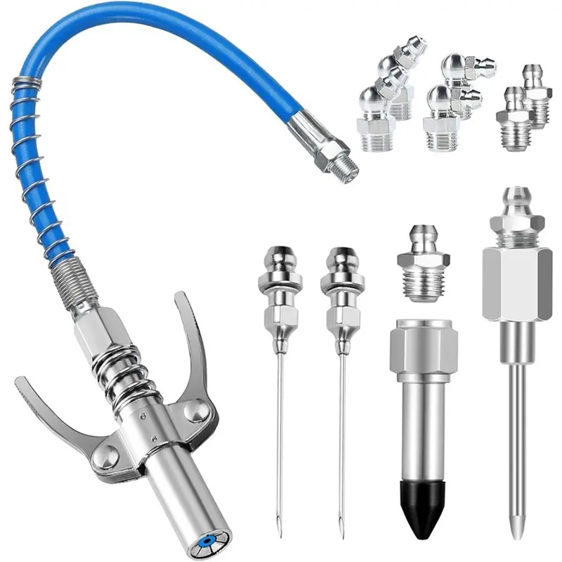 

Grease Tip Kit-12PCS Quick Connect Coupler And Flexible Hose Set For Automotive, Tractor& Industrial Lubrication-A68E