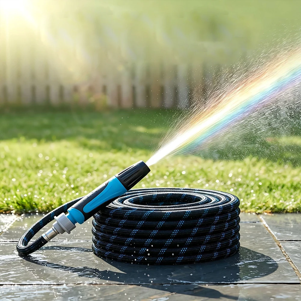 Garden Hose with Standard Fittings and Rubber Structure to Enable For Sprayer Kit and Air Compressor Interfacing
