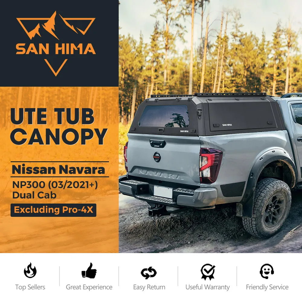 

SAN HIMA 4x4 Waterproof Aluminum Alloy Steel Pickup Hardtop Topper Ute Tub Canopy for Nissan Navara 2021+