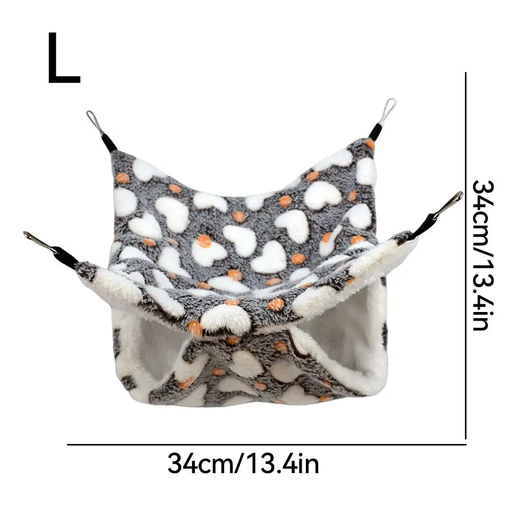 Hängematte für Ratten, doppelt dickes, warmes Plüschbett für Hamster, Hausnest, Schlafsack, hängende Baumbetten, Größe L, M, S – Detail 21