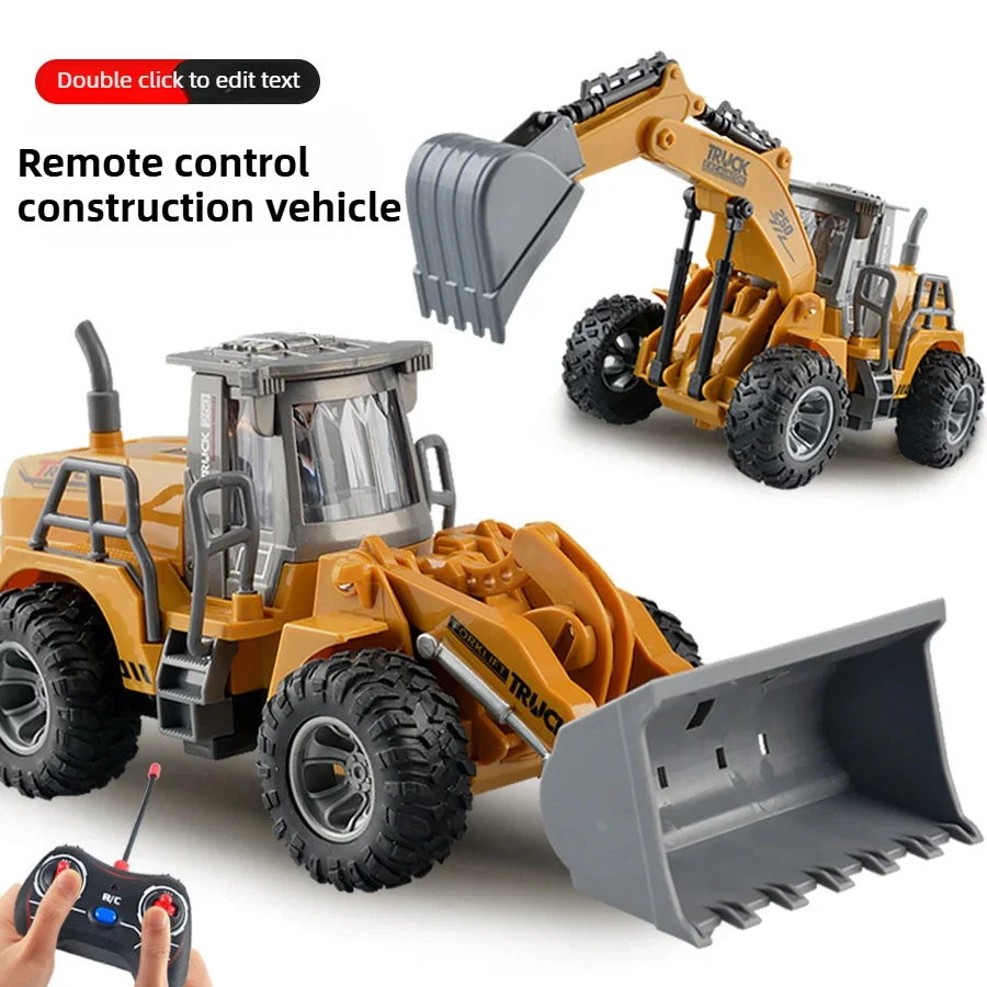 Kids Electric Remote Control Excavator Bulldozer Construction Car Rechargeable Light Electric Remote Control Car Easy To Operate