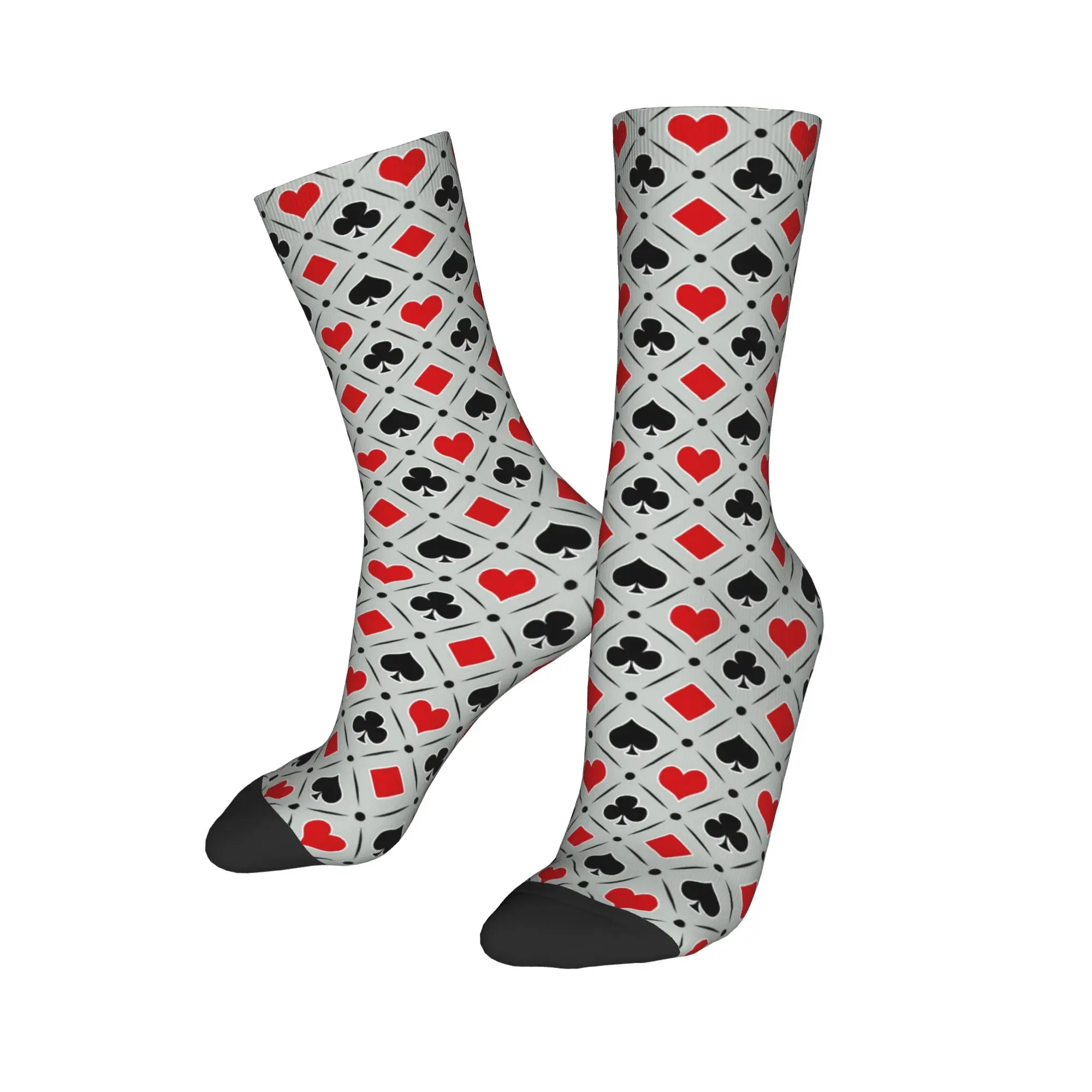 

All Seasons Crew Stockings Deck Of Cards The Playing Cards Socks Harajuku Hip Hop Long Socks Accessories for Men Women Gifts
