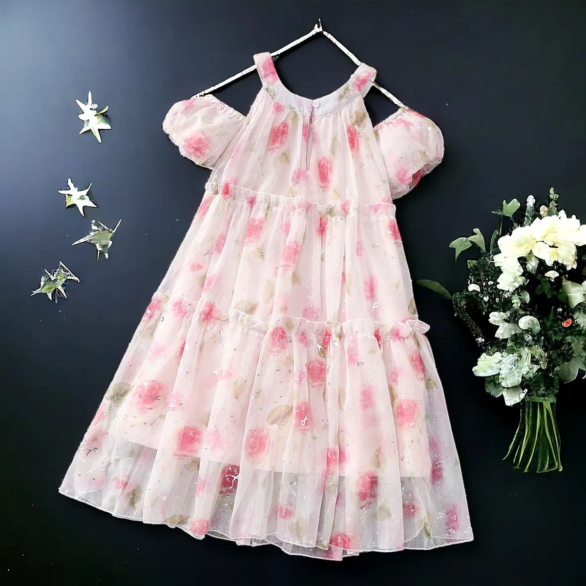 Baby Kids Chiffon Flower Dresses for Girls Outfits Floral Party Summer Sleeveless Children Princess Costumes 5 8 10 11 13 Years