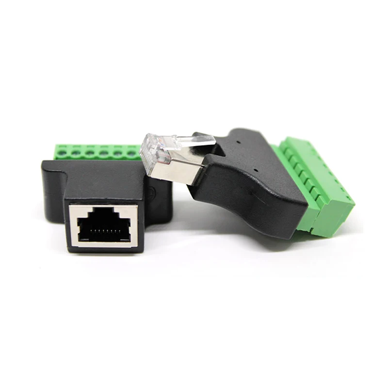 

High Quality RJ45 To Screw Terminal Adaptor RJ45 Male Female To 8 Pin Connector RJ45 Splitter For CCTV DVR CCTV Accessories