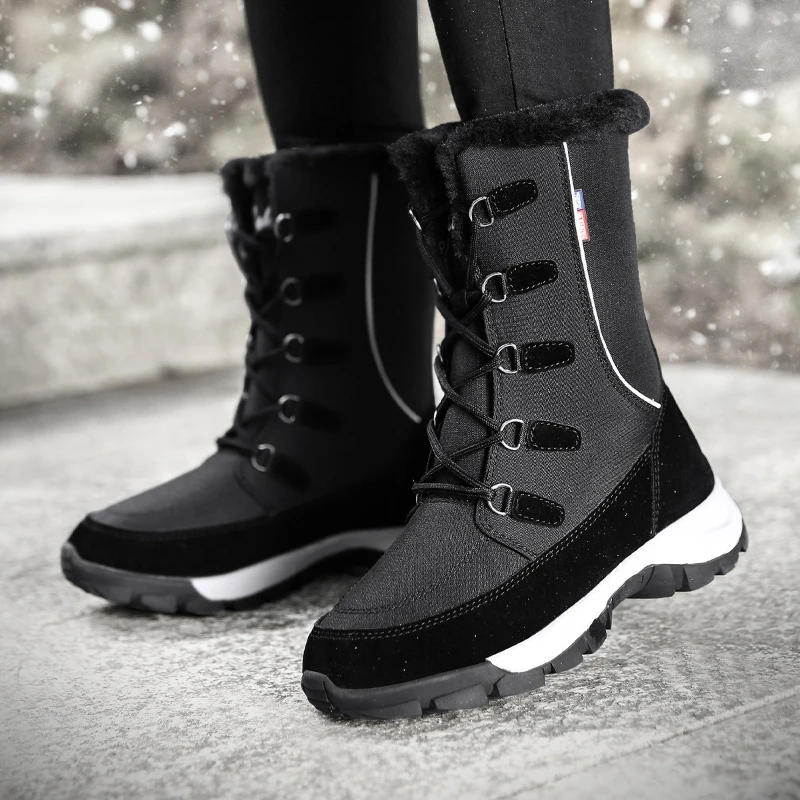 

Women Winter Shoes Women Waterproof Snow Boots Fleece-lined Platform Comfortable Keep Warm Ankle Boots with Thick Women Boots