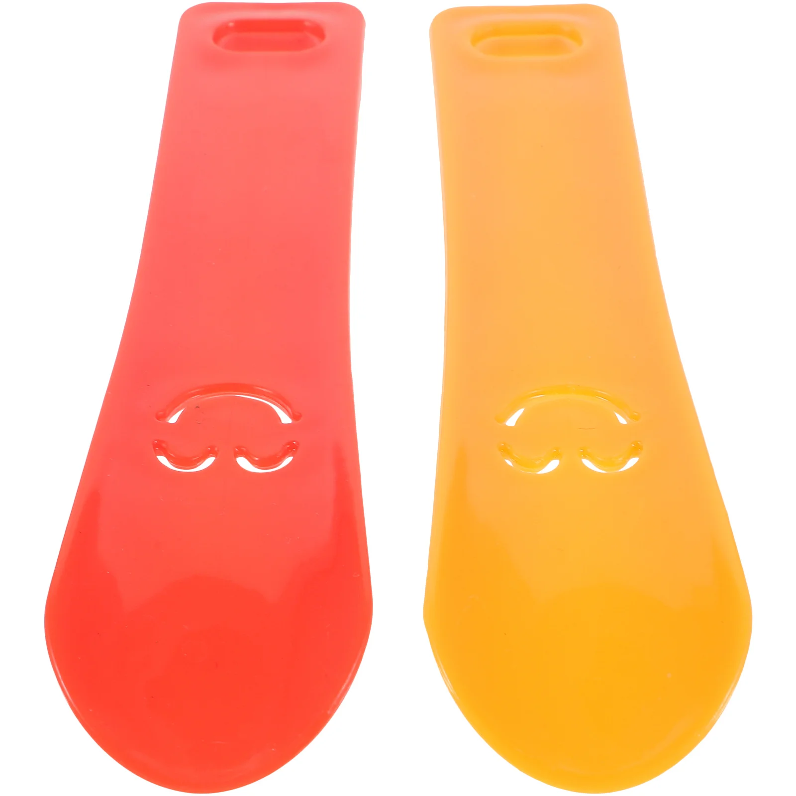 

2pcs Shoe Horns Plastic Small Shoehorn for Seniors PP Material Short Handle Yellow Red Easy Grip Helper Stick