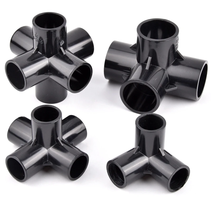 

20/25/32mm Black PVC Pipe Connector 3/4/5/6-way Three-Dimensional Connector Garden Irrigation Water Tube Joint Fittings Adapter