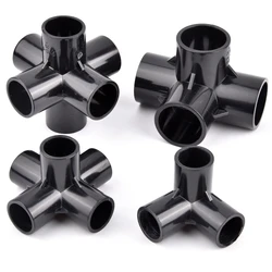 20/25/32mm Black PVC Pipe Connector 3/4/5/6-way Three-Dimensional Connector Garden Irrigation Water Tube Joint Fittings Adapter