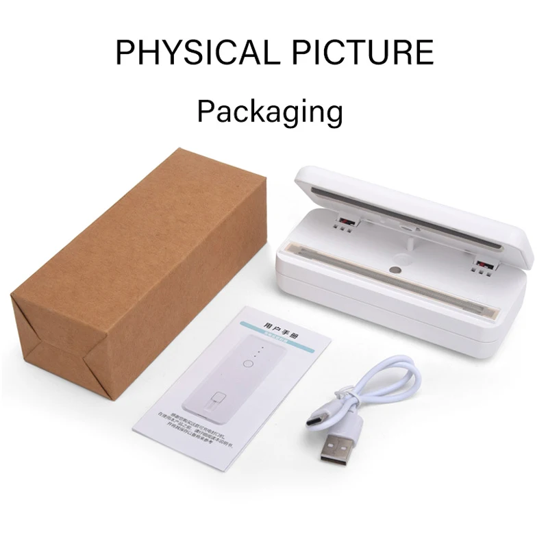 Mini selador de saco com vedação térmica, 1300mAh recarregável com cortador, modos de calor triplos