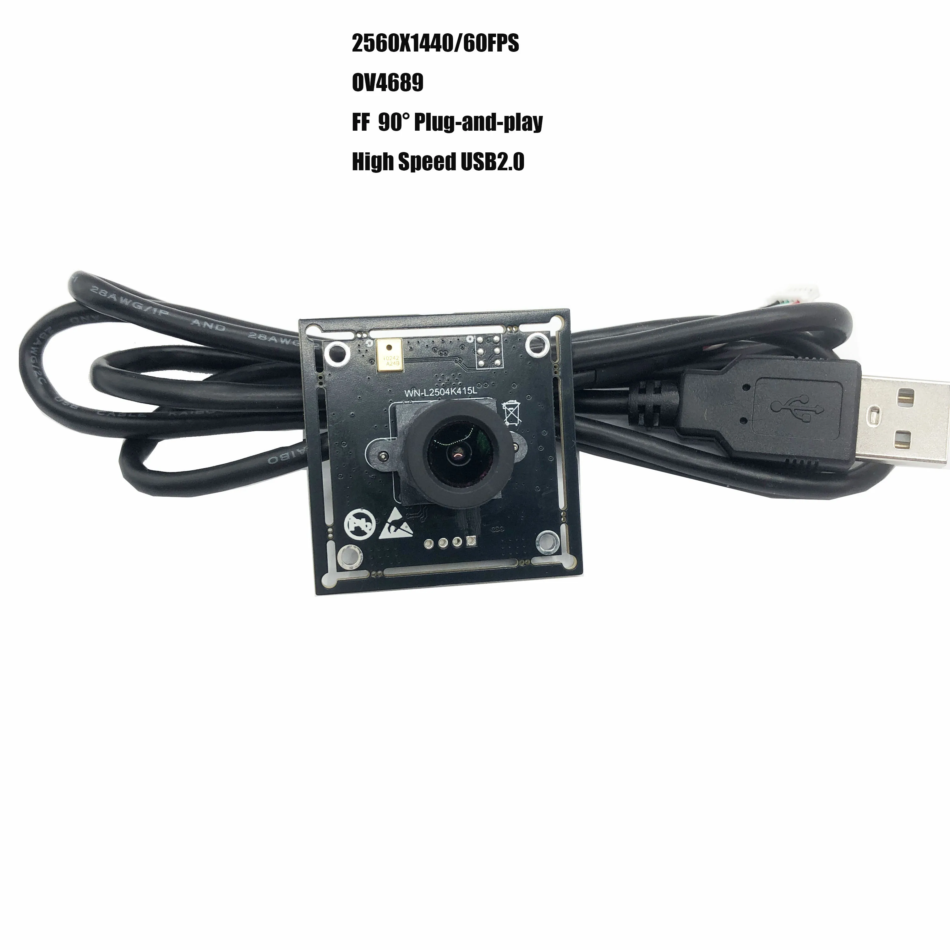 

2560X1440 2K 4MP HD OV4689 Датчик USB-модуль камеры 60 кадров в секунду FF 90 ° Бесплатный драйвер Plug-and-play для видеосъемки Vision Product