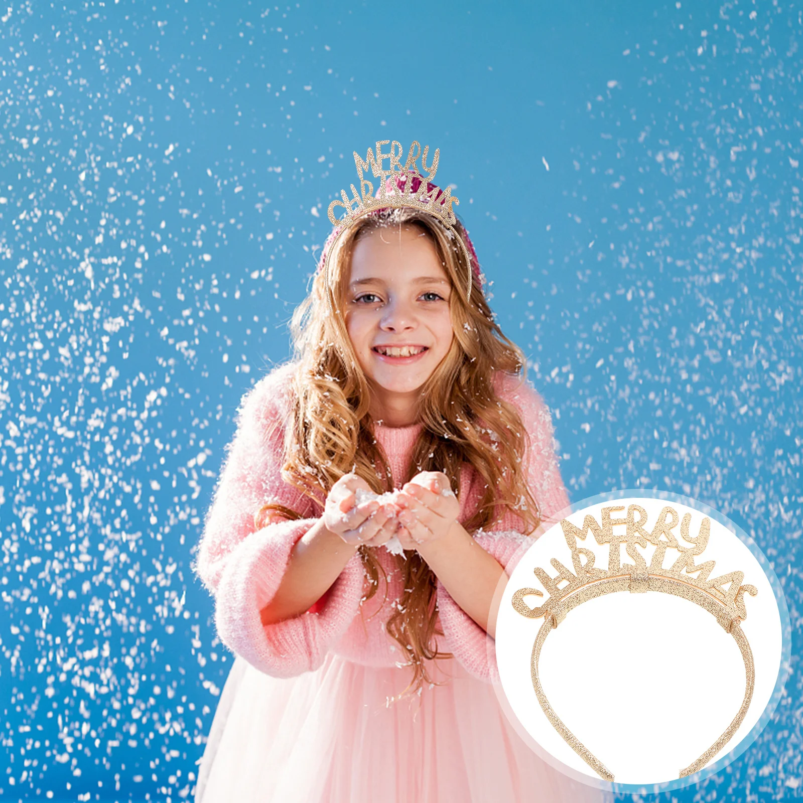 

Festive Christmas Headband for Girls Sparkly Merry Christmas Alphabet Hair Hoop Holiday Party Accessory Comfortable Lightweight