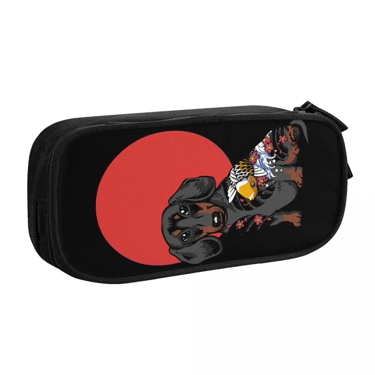 Japanese Yakuza Dachshund Pencil Cases for Boys Gilrs Large Storage Dog Lover Gift Idea Pen Box Bag School Supplies