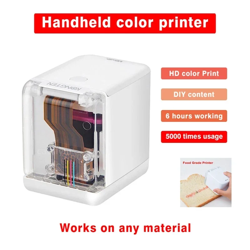 Mbrush Inkjet Pattern printer Wireless Handheld Mini portable DIY Logo Pattern Custom Cake Macaron coffe Printer