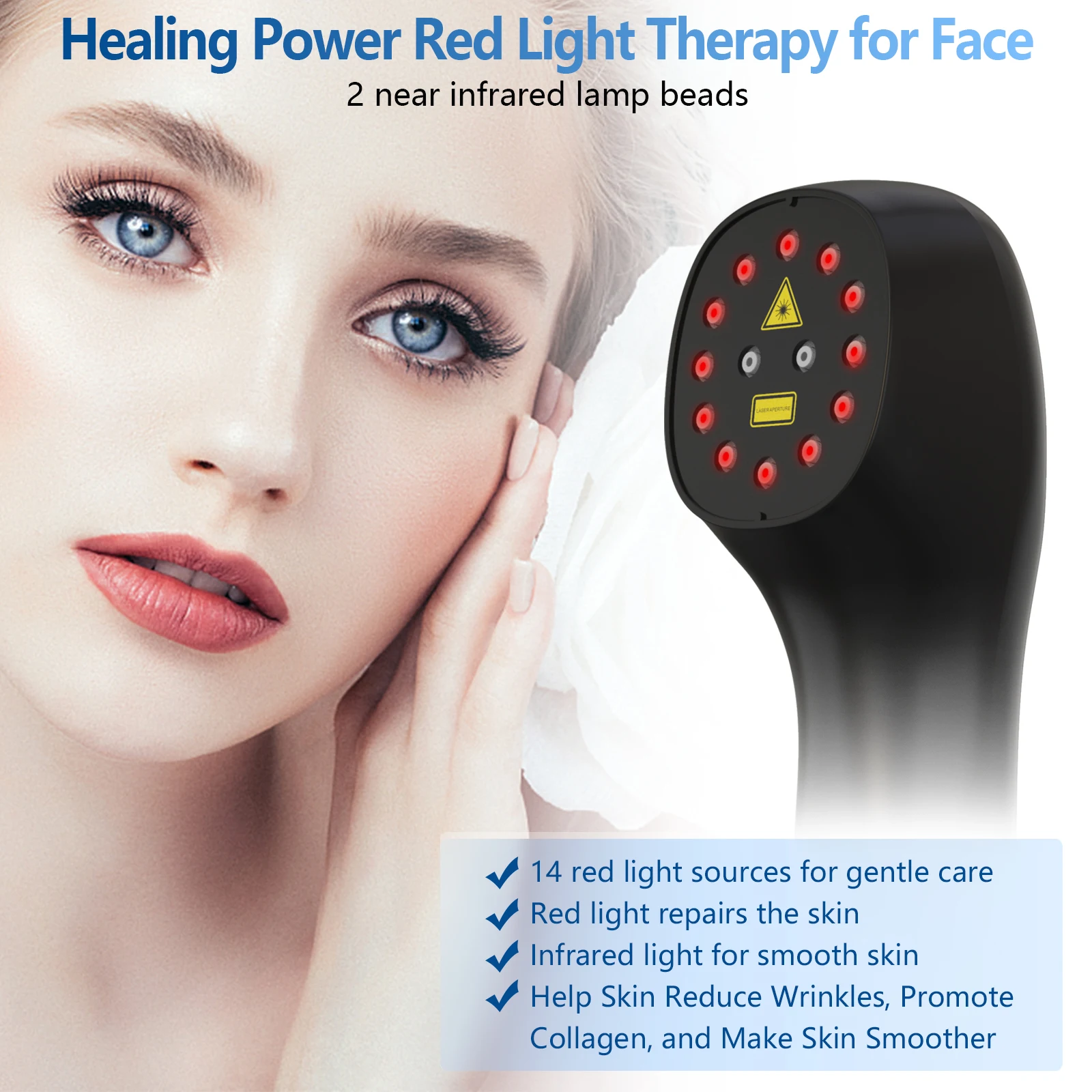 Laser Therapy Device 2*808nm 12*650nm Beads Laser Red Light Portable Rechargeable for Body Muscle Pain Relief Relaxing
