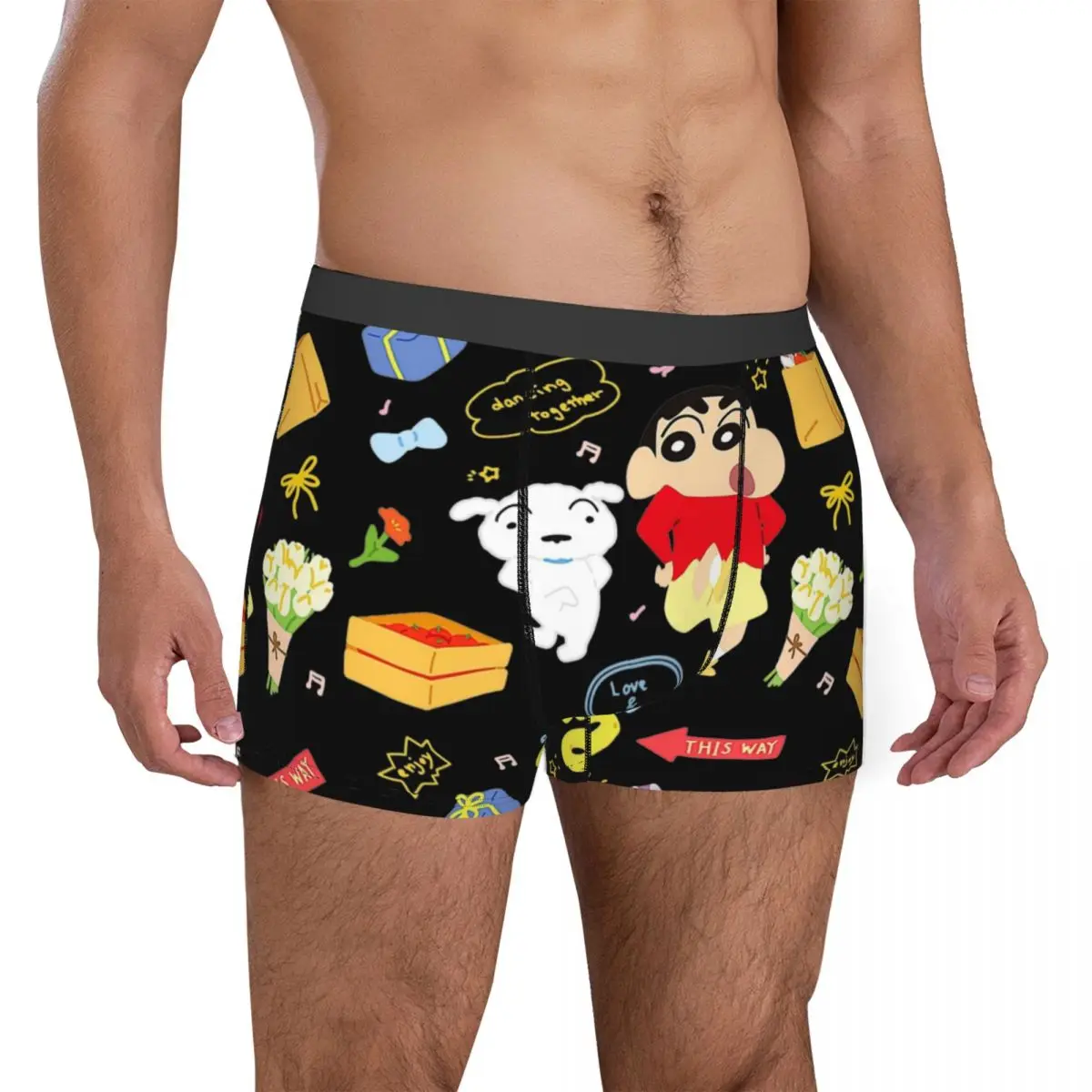 Men Crayons Shin-Chans Boxer Briefs Shorts Panties Breathable Underwear Male Humor S-XXL Underpants