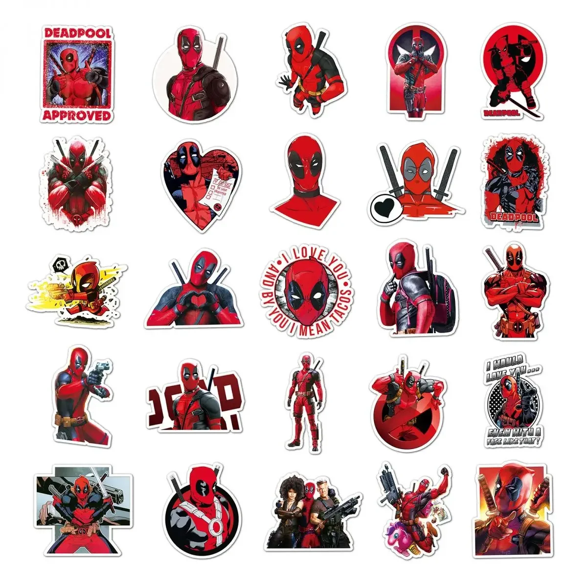 Marvel Cartoon Adesivos, Deadpool, Corvo, Decorativo, Caderno, Caso, Skate, Bagagem, Geladeira, Atacado, 50Pcs