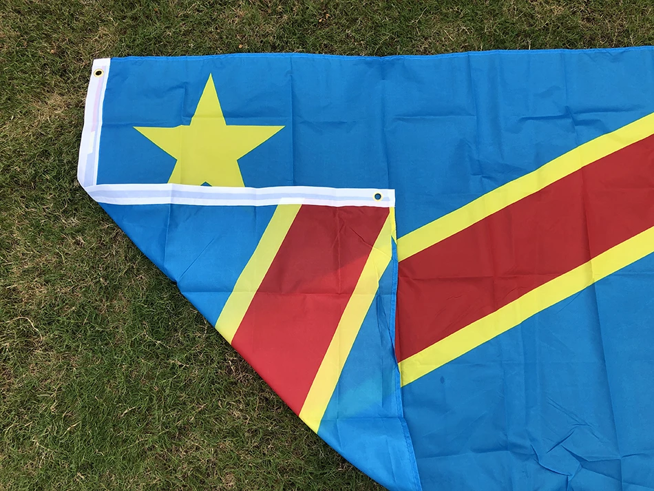 PANTALLA DE SKY Bandera del Congo 90X150cm Bandera de la República Democrática del Congo Banner 3x5 pies Bandera Nacional Banderas de decoración del hogar