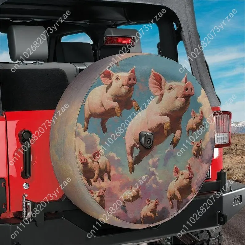 

When Pigs Fly Various Models Spare Car Tire Cover Sand Dust Prevention Protect Wind Rain Tire Cover Sturdy Durable Tire Covers