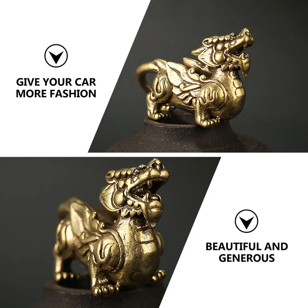 

3pcs Brass Decor Charm Vivid Lifelike Retro Ornament For Car Home Keychain Lucky Pendant Safety Crafts Adornment