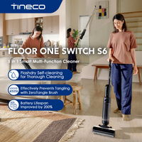 Tineco Floor One Switch S6 Wet Dry Vacuum Cleaner 5-in-1 Floor Washer Self-Cleaning Flash Dry Dual-Edge Cleaning Whole House