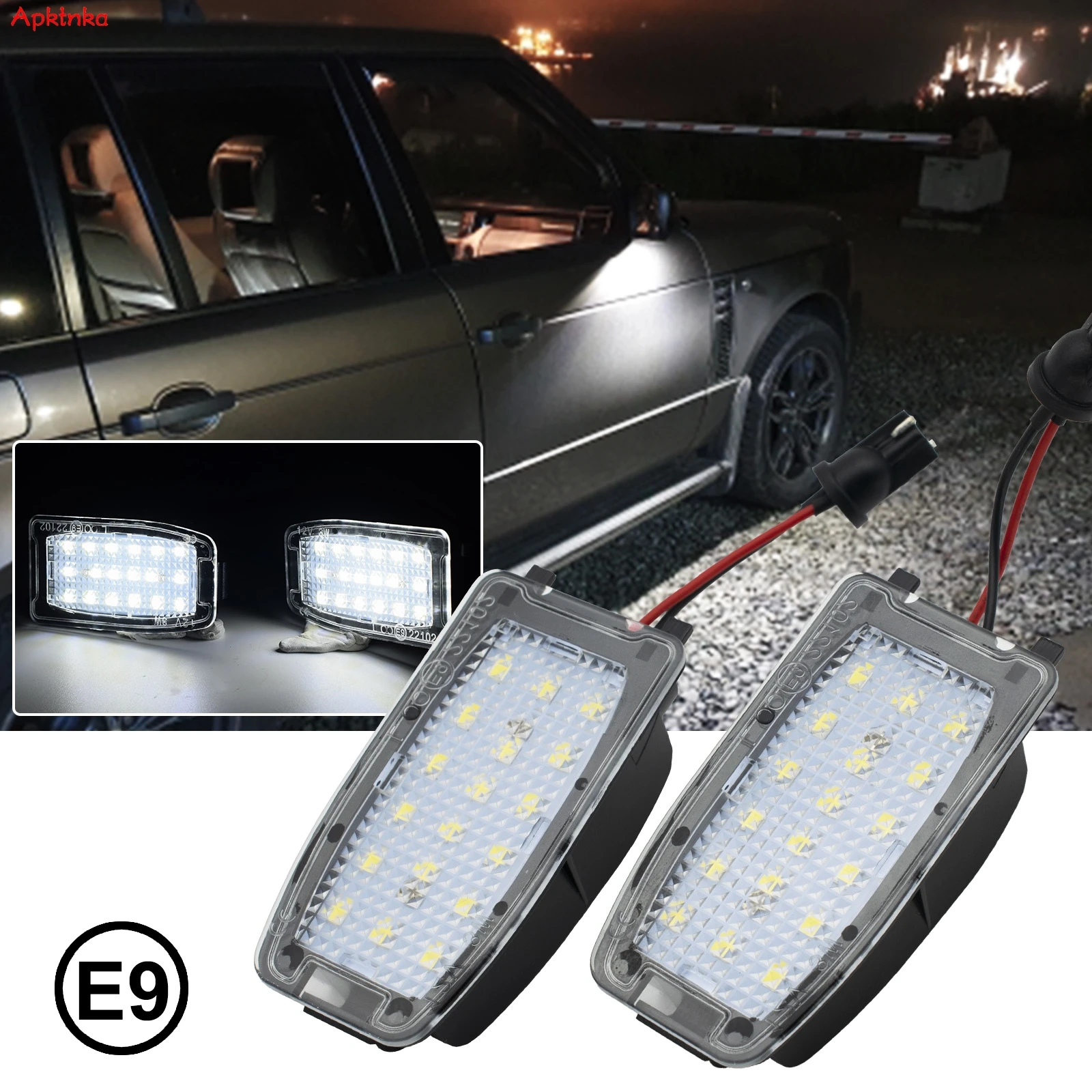 Apktnka par de luces LED brillantes de visión trasera debajo del espejo para Land Rover Discovery Freelander LR2 LR3 Range Rover Sport L322