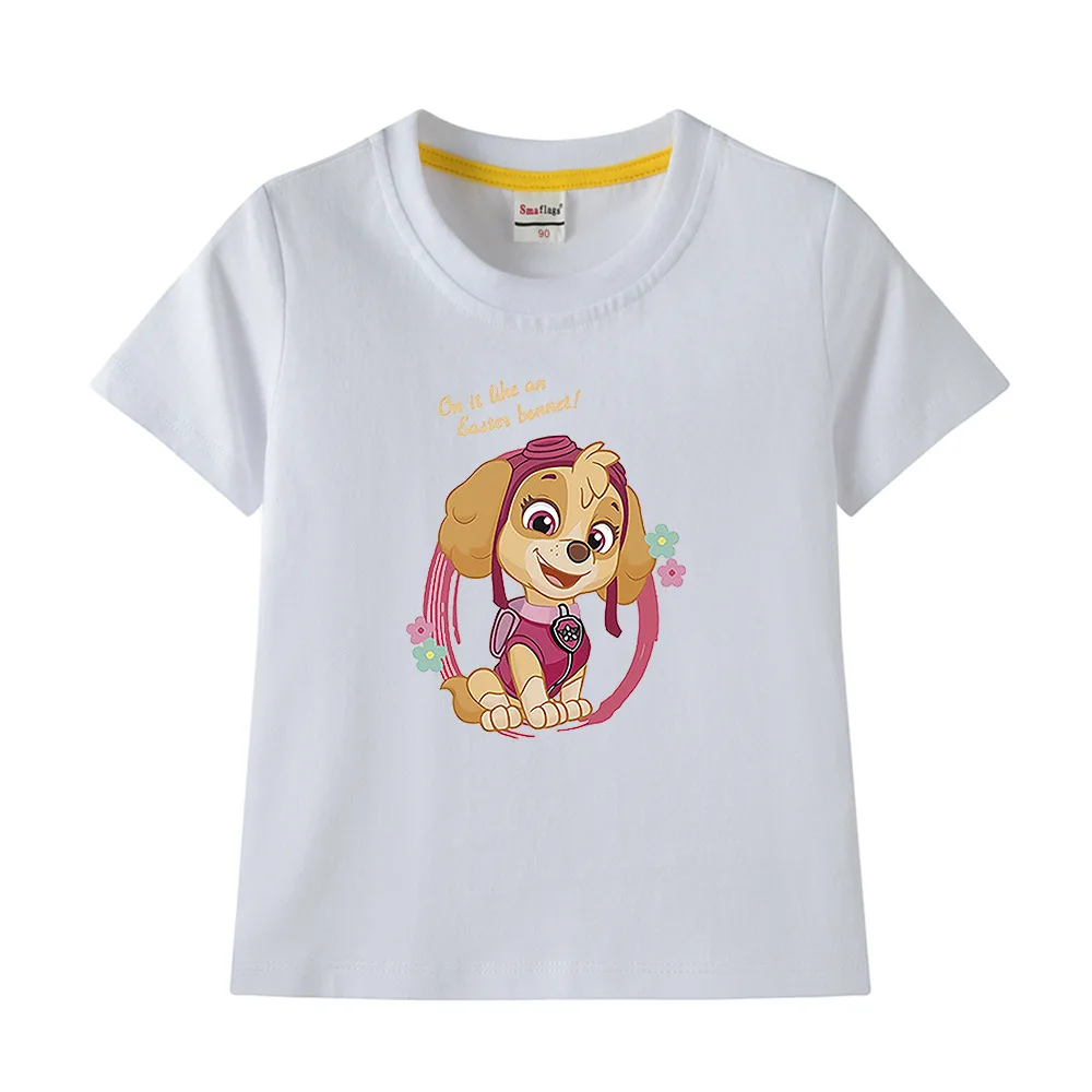 Paw Patrol Cotton T-shirt for Chlidren Girl Clothes Spin Master Shirt Kids Clothing for Boys Tops Anime Printed Fashionable Tees