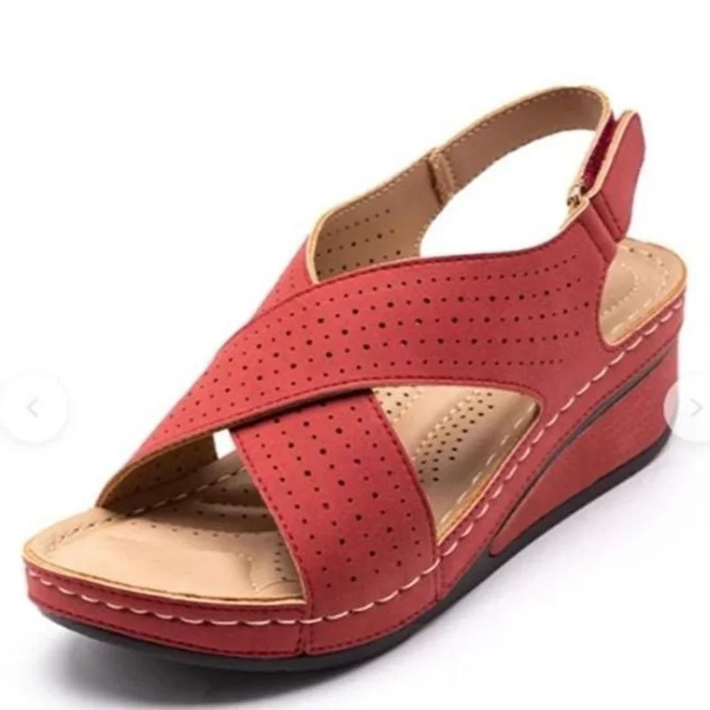 Women Sandals Summer 2024 Hollow Wedges Sandals Female Casual Plus Size 44 Shoes of Women Retro Sandalis Woman Platform Shoes