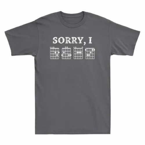 Sorry I-DGAF Funny Hidden Message Guitar Chords Note Lover Vintage Men's T-Shirt