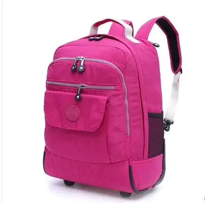 18 Inch Waterproof Large Capacity Wheeled Lapt op Backpack Men Travel Carry On Trolley Luggage Bag