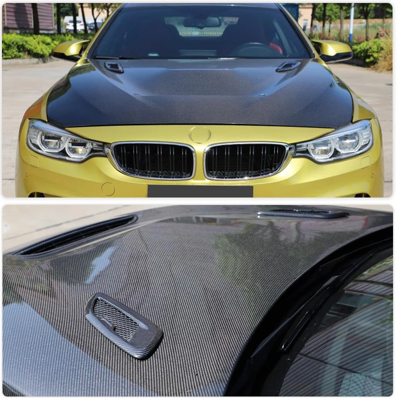 Universal Carbon Fiber Car Front Hood Bonnet Air Vents Trim for BMW F80 F82 F83 E46 E90 for Audi A3 A4 A5 S3 S4 S5 for Benz W205 - view 2