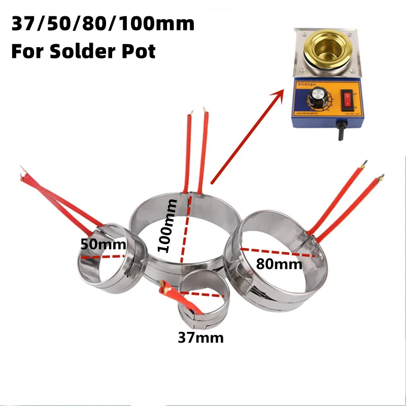 Elemento de aquecimento para solda Pot Solder Máquina de solda Tin Furnace Desoldering Bath Peças de aquecimento para ferro fundido, 37mm, 50mm,