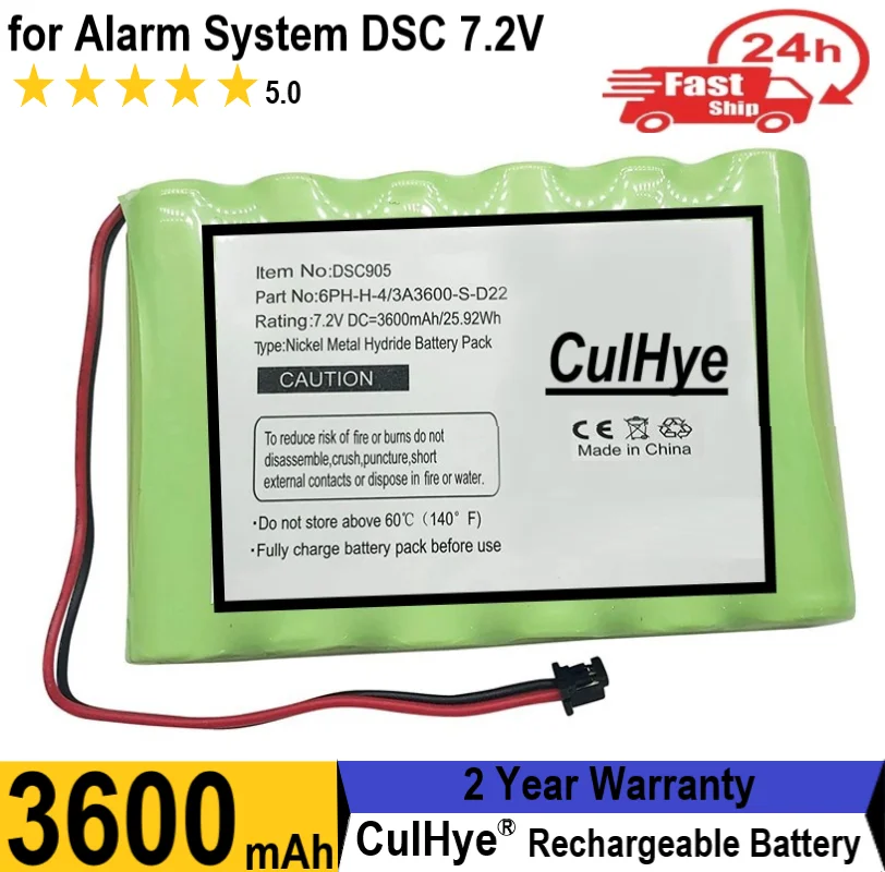 

7,2 V NIMH 3600mAh Сменный аккумулятор для системы сигнализации DSC Impassa 9057 беспроводная панель управления, 6PH-H-4/3A3600-S-D22, 3600mAh